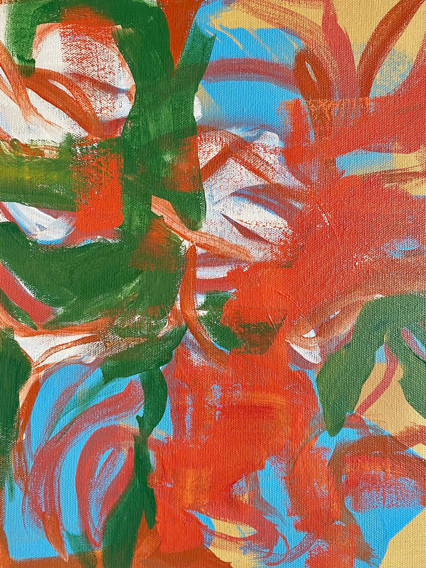 Original 11 inch by 14 inch abstract acrylic painting on stretched canvas by artist Megan Watkins