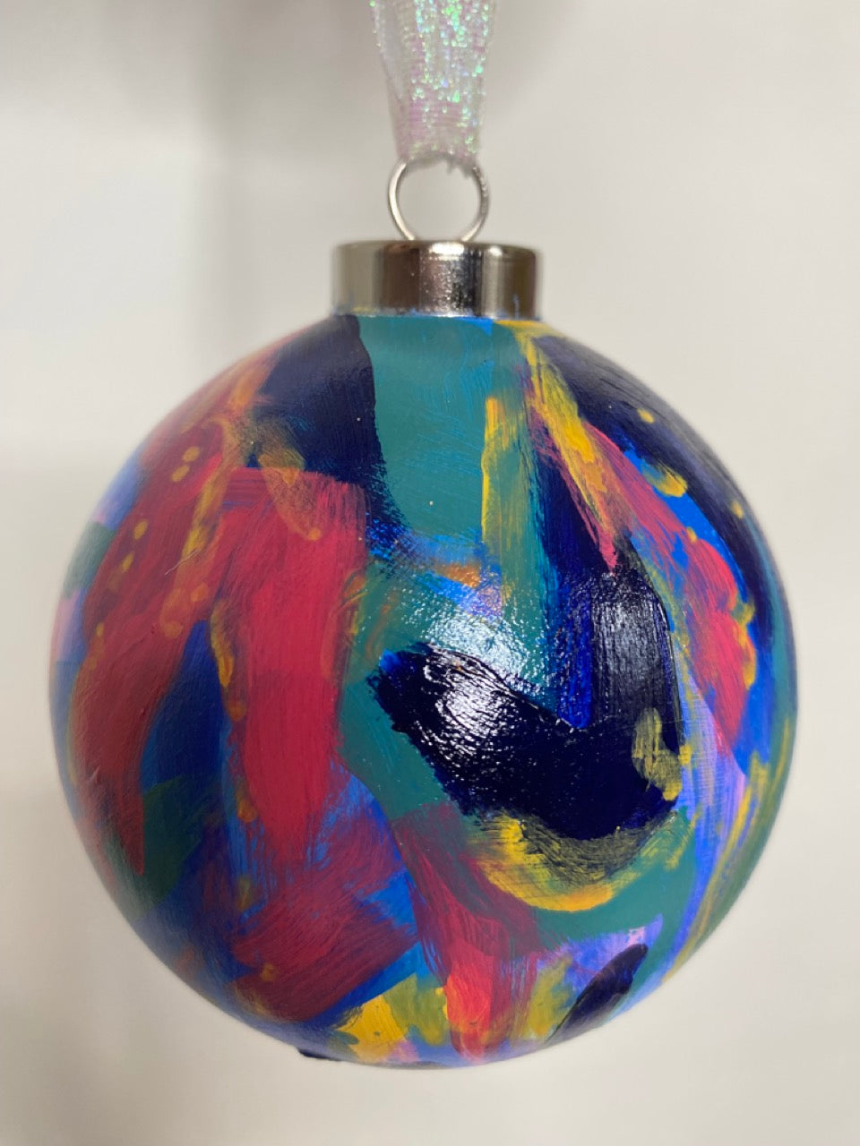 Tropical Hand Painted Painted Bisqued Ceramic  Holiday Ornament