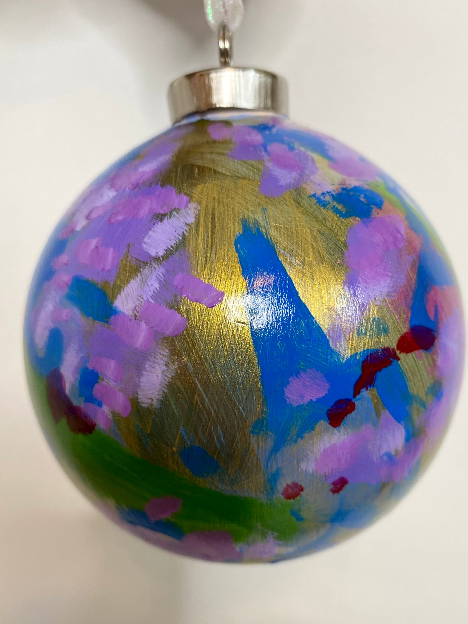 Purple Hydrangea Hand Painted Ceramic Holiday Ornament