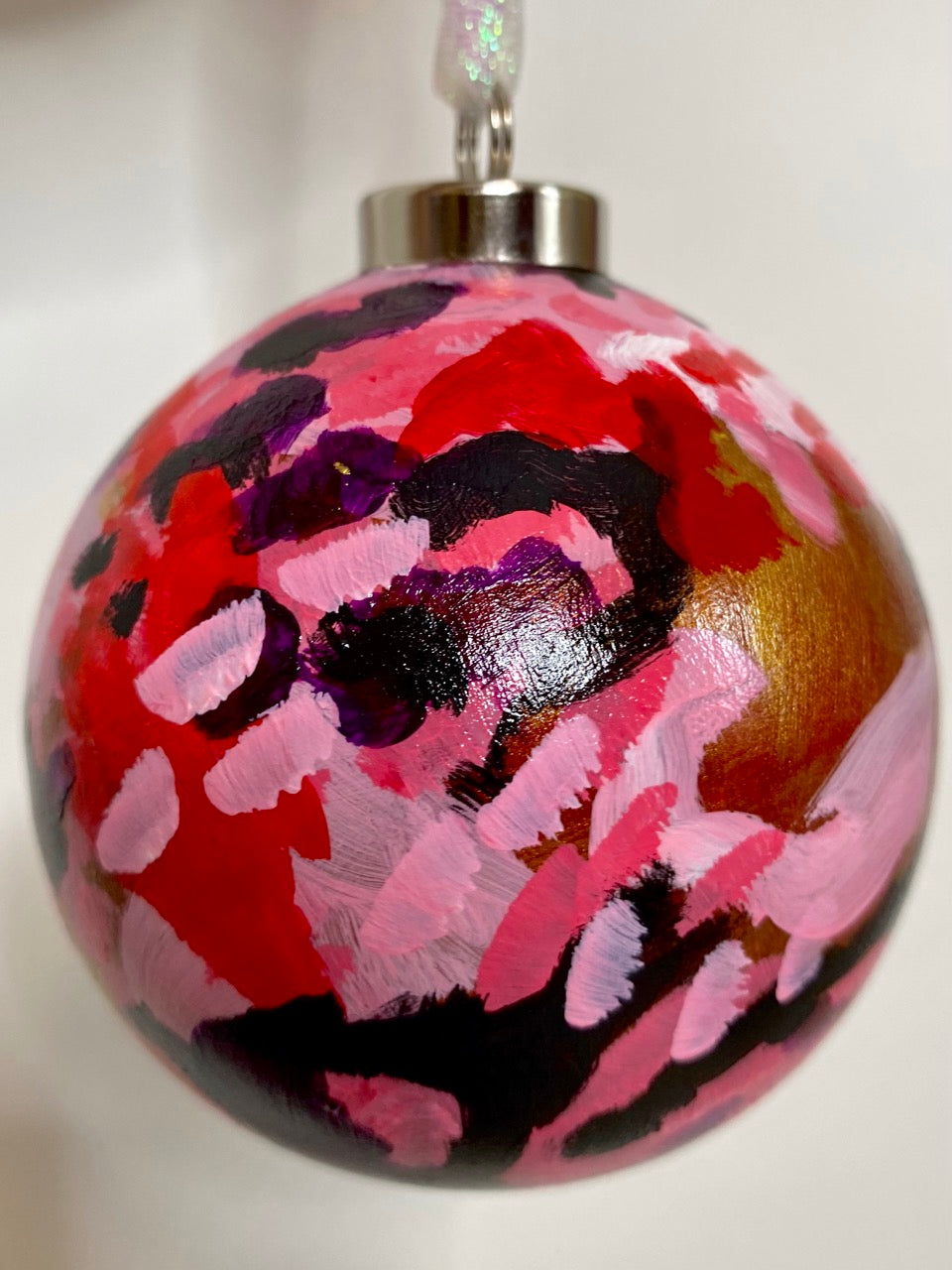 Cherry Blossom Hand Painted Ceramic Holiday Ornament