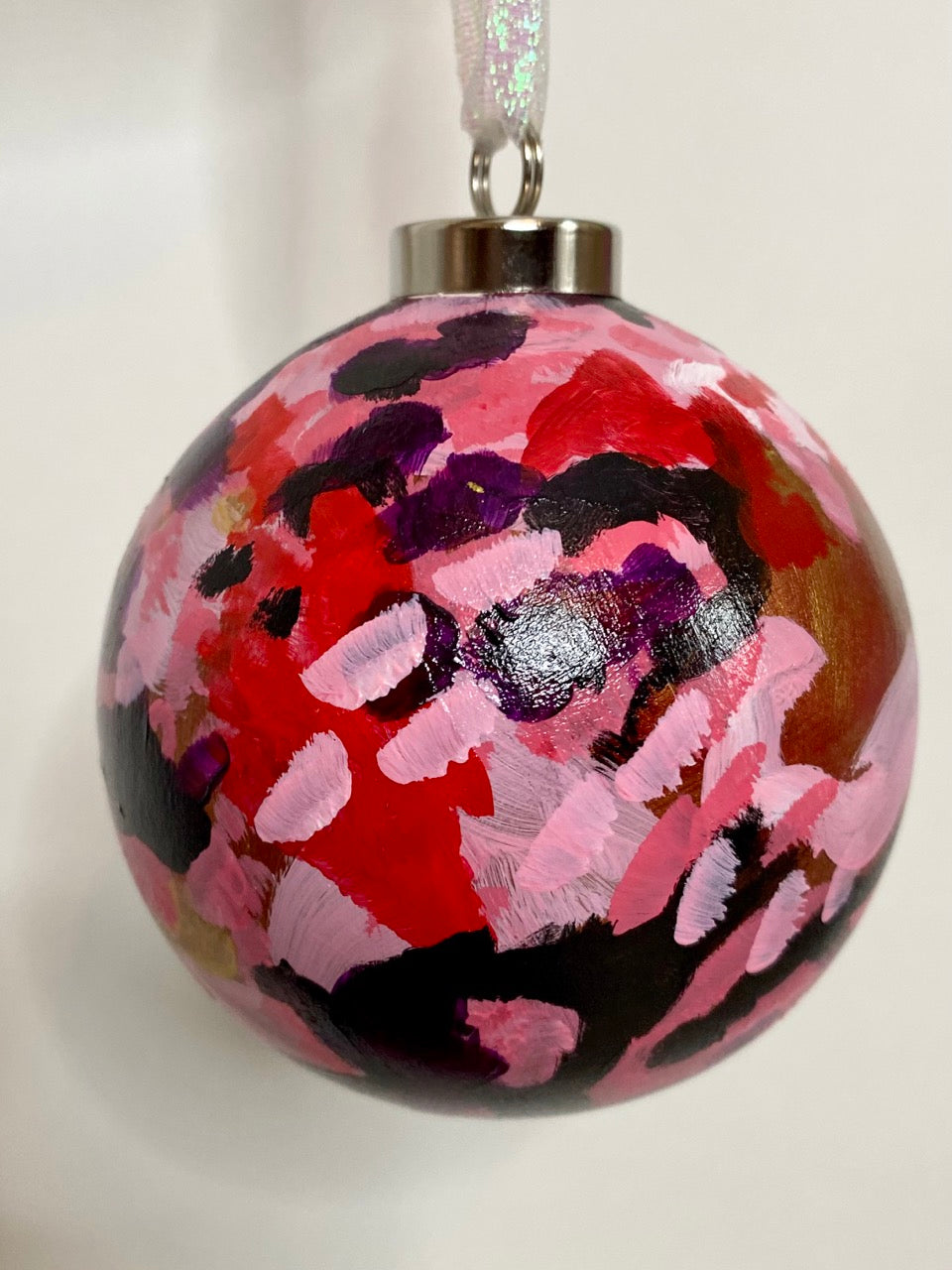 Cherry Blossom Hand Painted Ceramic Holiday Ornament