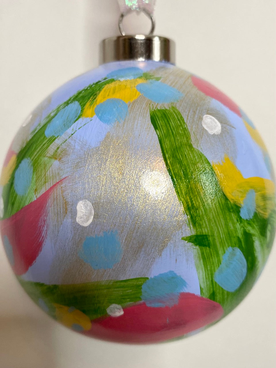 Whimsical Daisy Hand Painted Ceramic Holiday Ornament